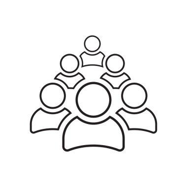 Çizgi stili insanlar vektör simge grubu. Kişi simge tasarlamak.