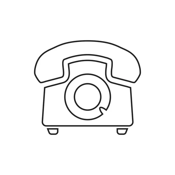 Telefon-Vektor-Symbol im Zeilenstil. alte alte Telefon-Symbol-Illustration. — Stockvektor