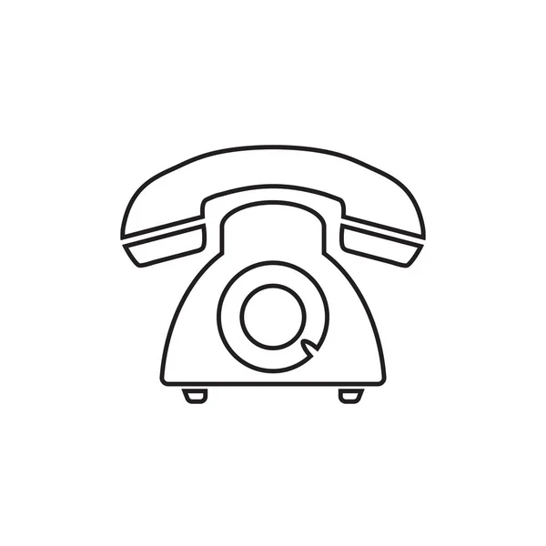 Telefon wektor ikona stylu linii. Vintage telefon stary symbol ilustracja. — Wektor stockowy