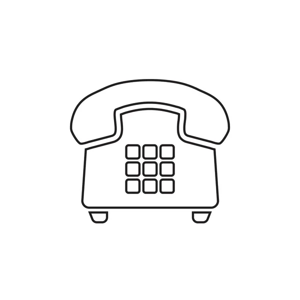 Teléfono icono de vector en estilo de línea. Ilustración de símbolo de teléfono antiguo vintage . — Archivo Imágenes Vectoriales