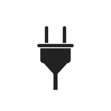 Tak vektör simgesi. Güç tel kablo düz illüstrasyon.