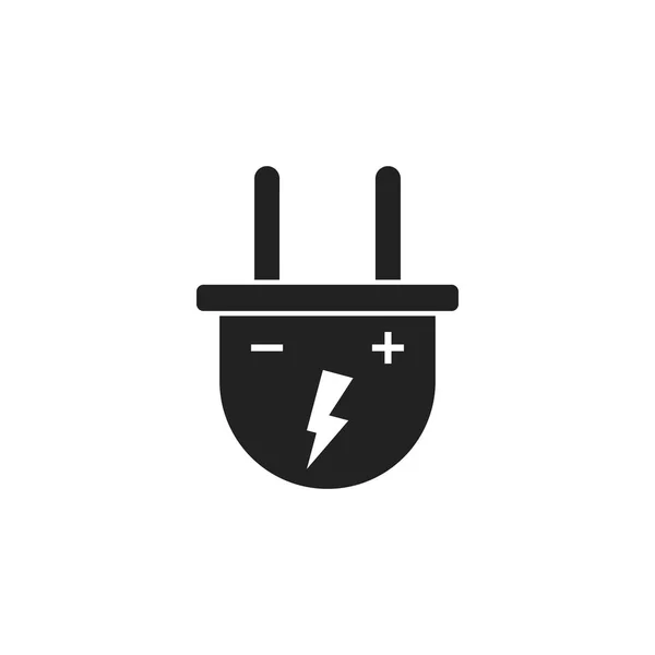 Plug vector icon. Power wire cable flat illustration. — Stock Vector