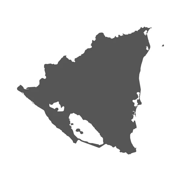 Mapa vectorial de Nicaragua. Icono negro sobre fondo blanco . — Archivo Imágenes Vectoriales