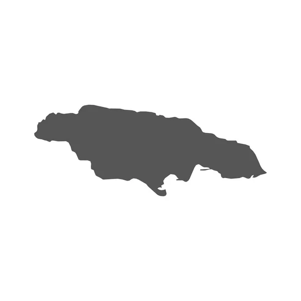 Mapa vetorial da Jamaica. Ícone preto no fundo branco . —  Vetores de Stock