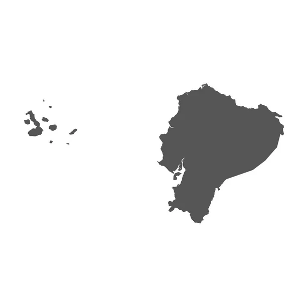에콰도르 벡터 지도입니다. 흰색 바탕에 블랙 아이콘. — 스톡 벡터