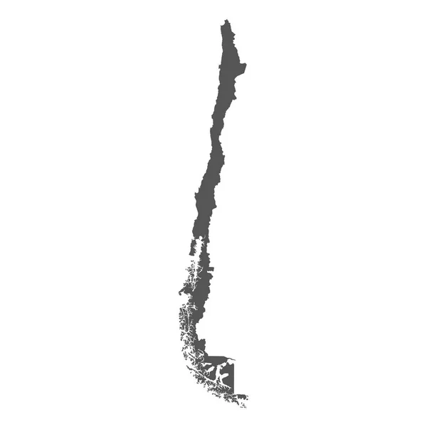 Mapa vetorial do Chile. Ícone preto no fundo branco . —  Vetores de Stock