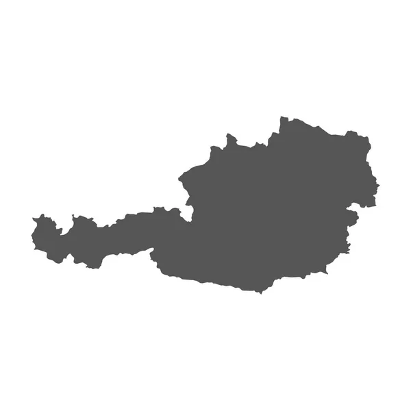 Avusturya vektör harita. Beyaz arka planda siyah simgesi. — Stok Vektör