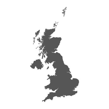 Büyük Britanya'nın vektör harita. Beyaz arka planda siyah simgesi.