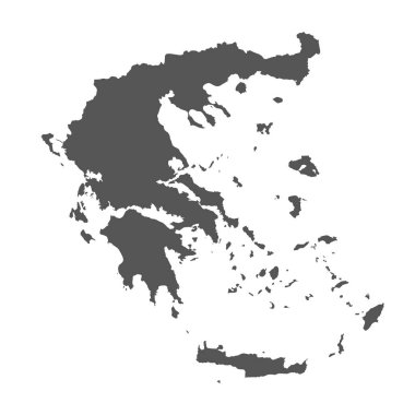 Yunanistan vektör harita. Beyaz arka planda siyah simgesi.