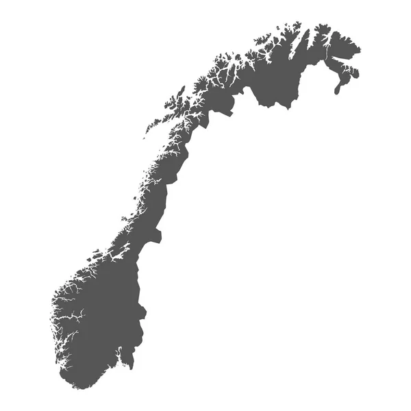 Norwegen Vektorkarte. schwarzes Symbol auf weißem Hintergrund. — Stockvektor