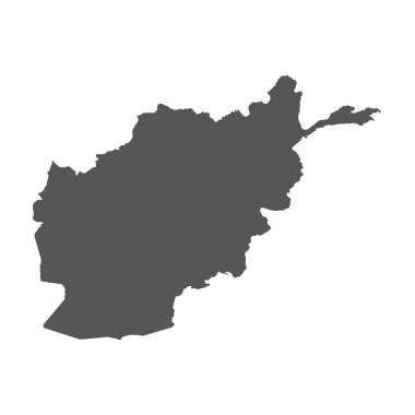 Afganistan vektör harita. Beyaz arka planda siyah simgesi.