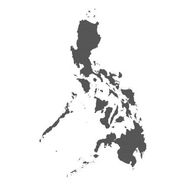 Filipinler vektör harita. Beyaz arka planda siyah simgesi.