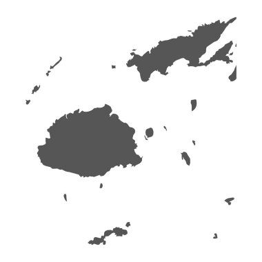 Fiji vektör harita. Beyaz arka planda siyah simgesi.