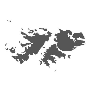 Falkland Adaları harita vektör. Beyaz arka planda siyah simgesi.