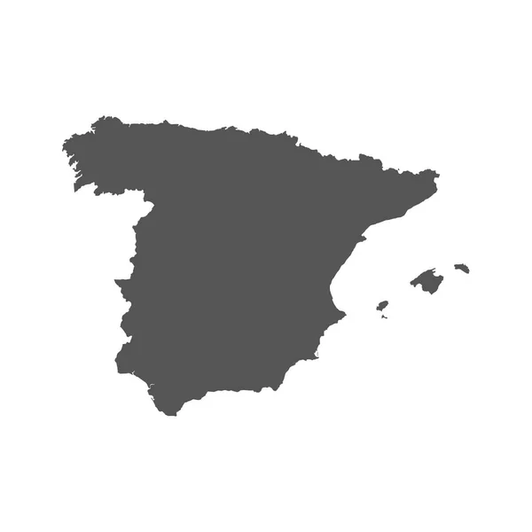 Espanha mapa vetorial. Ícone preto no fundo branco . —  Vetores de Stock