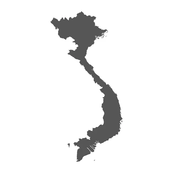 Vietnam mapa vectorial. Icono negro sobre fondo blanco . — Archivo Imágenes Vectoriales