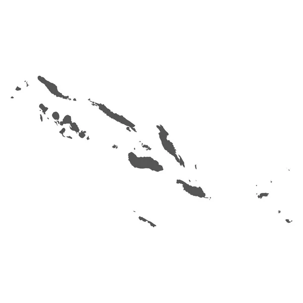 Mapa vectorial Islas Salomón. Icono negro sobre fondo blanco . — Archivo Imágenes Vectoriales