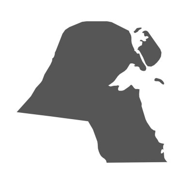 Kuveyt vektör harita. Beyaz arka planda siyah simgesi.