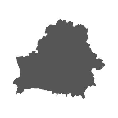 Beyaz Rusya vektör harita. Beyaz arka planda siyah simgesi.