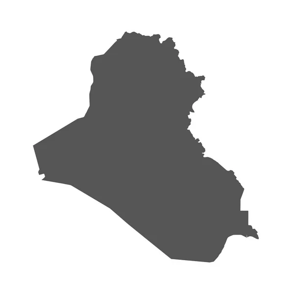 De kaart van de vector van Irak. Zwarte pictogram op witte achtergrond. — Stockvector