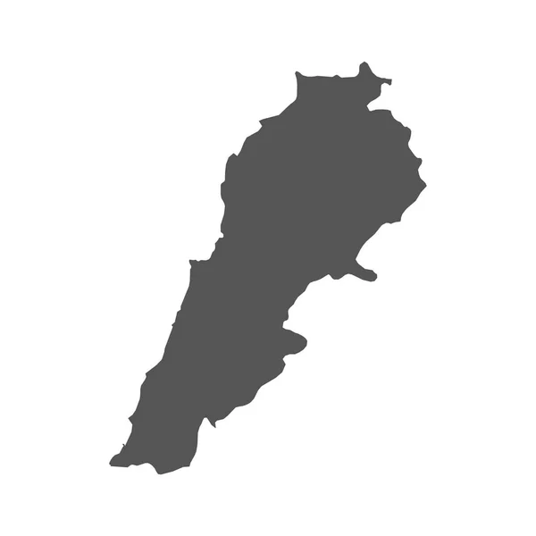 De kaart van de vector van Libanon. Zwarte pictogram op witte achtergrond. — Stockvector