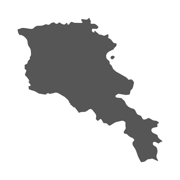 Ermenistan vektör harita. Beyaz arka planda siyah simgesi. — Stok Vektör
