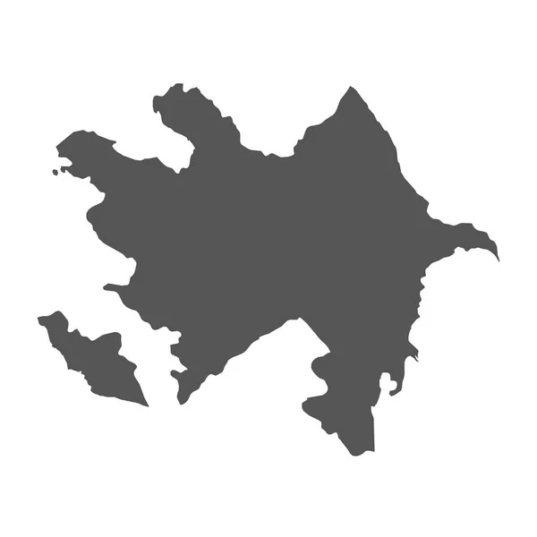 Mapa vetorial do Azerbaijão. Ícone preto no fundo branco . — Vetor de Stock