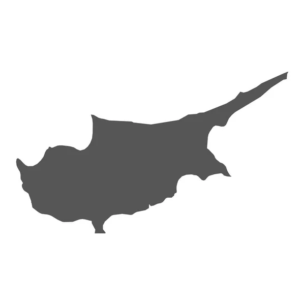 Κύπρος διανυσματικό χάρτη. Μαύρη εικόνα σε άσπρο φόντο. — Διανυσματικό Αρχείο
