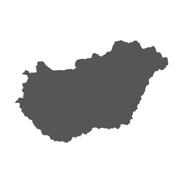 Hungría mapa vectorial. Icono negro sobre fondo blanco . — Vector de stock