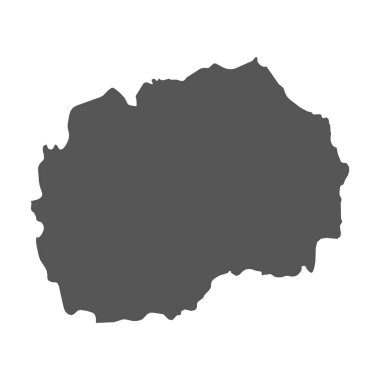 Makedonya Cumhuriyeti vektör harita. Beyaz arka planda siyah simgesi.