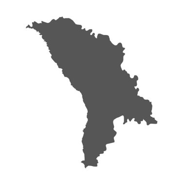 Moldova vektör harita. Beyaz arka planda siyah simgesi.