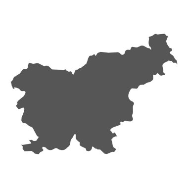 Slovenya vektör harita. Beyaz arka planda siyah simgesi.