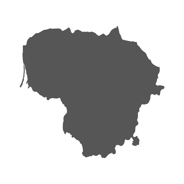 Litauen Vektorkarte. schwarzes Symbol auf weißem Hintergrund. — Stockvektor