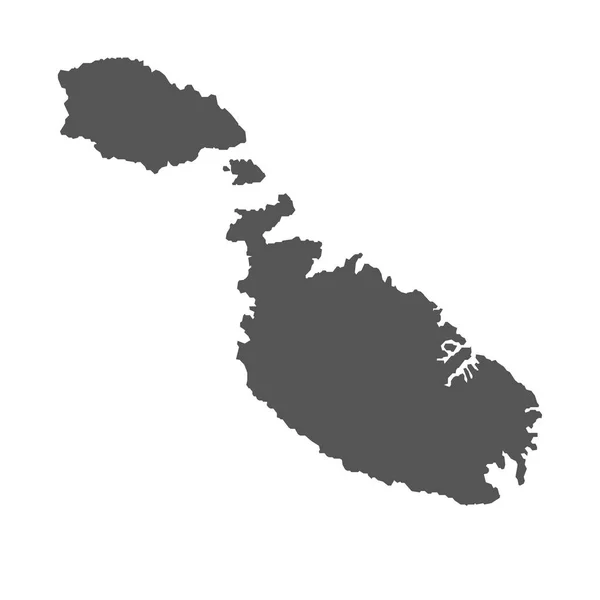 Malta vektör harita. Beyaz arka planda siyah simgesi. — Stok Vektör