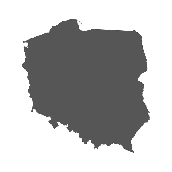 Polonia mapa vectorial. Icono negro sobre fondo blanco . — Vector de stock