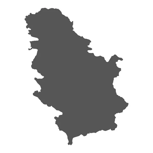 セルビアのベクター マップ。白い背景の黒いアイコン. — ストックベクタ