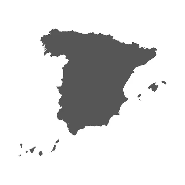 Mapa vectorial de España. Icono negro sobre fondo blanco . — Vector de stock