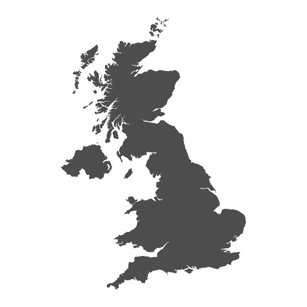 Mapa wektor Wielka Brytania. Czarna ikona na białym tle. — Wektor stockowy