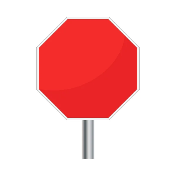 Tom röd stoppskylt vektor ikonen. Tom fara symbol vektorillustration. — Stock vektor