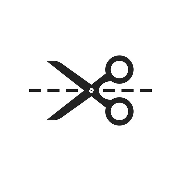 Ref. Scissors icon with cut line. Векторная иллюстрация ножниц . — стоковый вектор