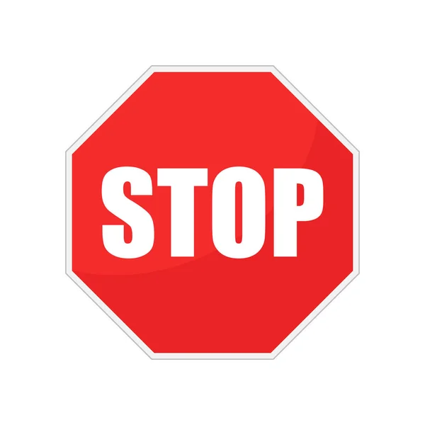 Red stop sign vector icon. Danger symbol vector illustration. — Stock Vector