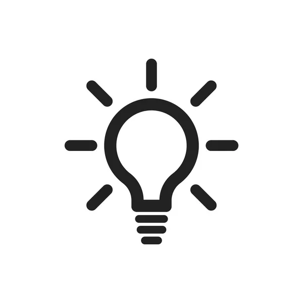 Ampul satır simge vektör. Elektrik lambası düz tarzı. Fikir işareti, çözüm, düşünme kavramı.