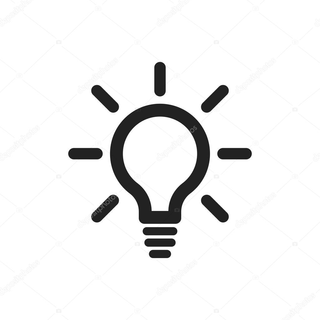 Light bulb line icon vector. Electric lamp in flat style. Idea sign, solution, thinking concept.