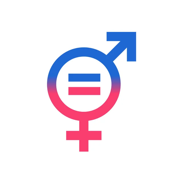 Gender equal sign vector icon. Men and woomen equal concept icon. — Stock Vector