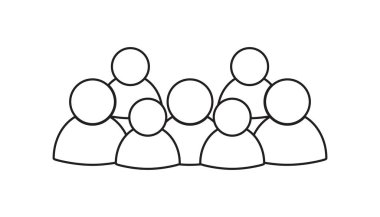 Çizgi stili insanlar vektör simge grubu. Kişi simge tasarlamak.