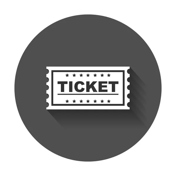 Ticket icon vector flat. Ticket with long shadow. — Stock Vector