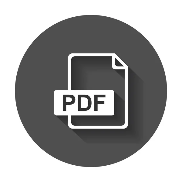 PDF fájl letöltés ikonra. Lapos vektor hosszú árnyéka. — Stock Vector