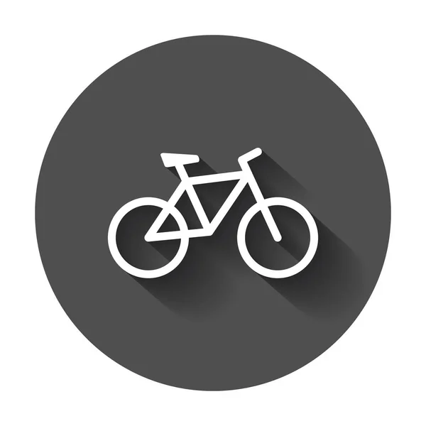 Ikone der Fahrradsilhouette. Fahrradvektorillustration im flachen Stil. Icons für Design, Webseite mit langem Schatten. — Stockvektor