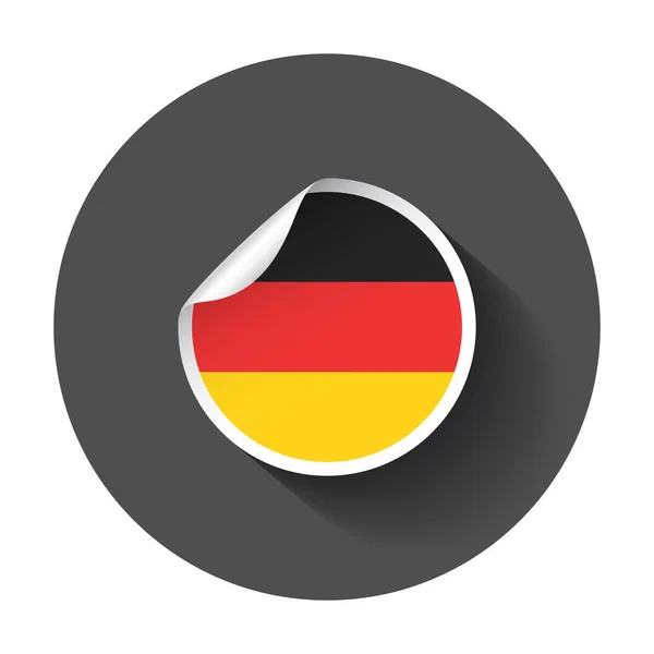 Duitsland sticker met vlag. Vectorillustratie met lange schaduw. — Stockvector