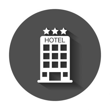 Hotel Icon. İş, pazarlama, Internet kavramı ile uzun gölge için basit düz piktogram.